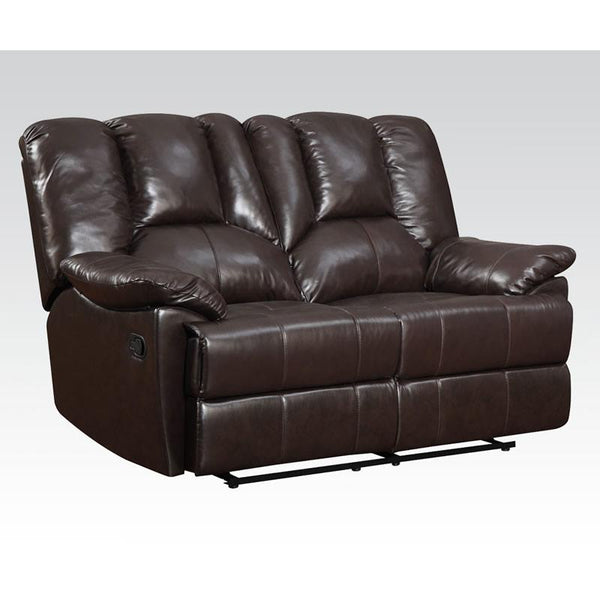 Acme Furniture Obert Manual Reclining Leather Loveseat 51281 IMAGE 1