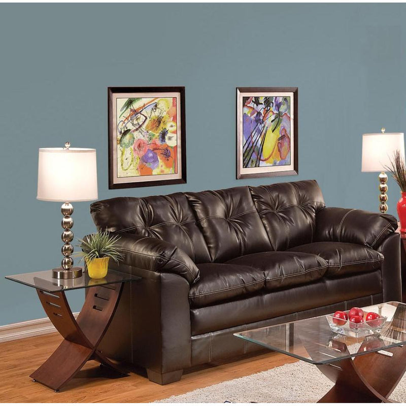 Acme Furniture Hayley Stationary Bonded Leather Sofa 50355 IMAGE 2