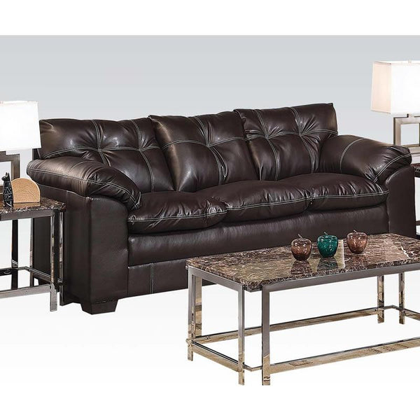 Acme Furniture Hayley Stationary Bonded Leather Sofa 50350 IMAGE 1