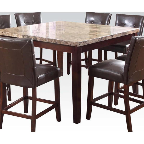 Acme Furniture Square Granada Counter Height Dining Table with Faux Marble Top 17043 IMAGE 1