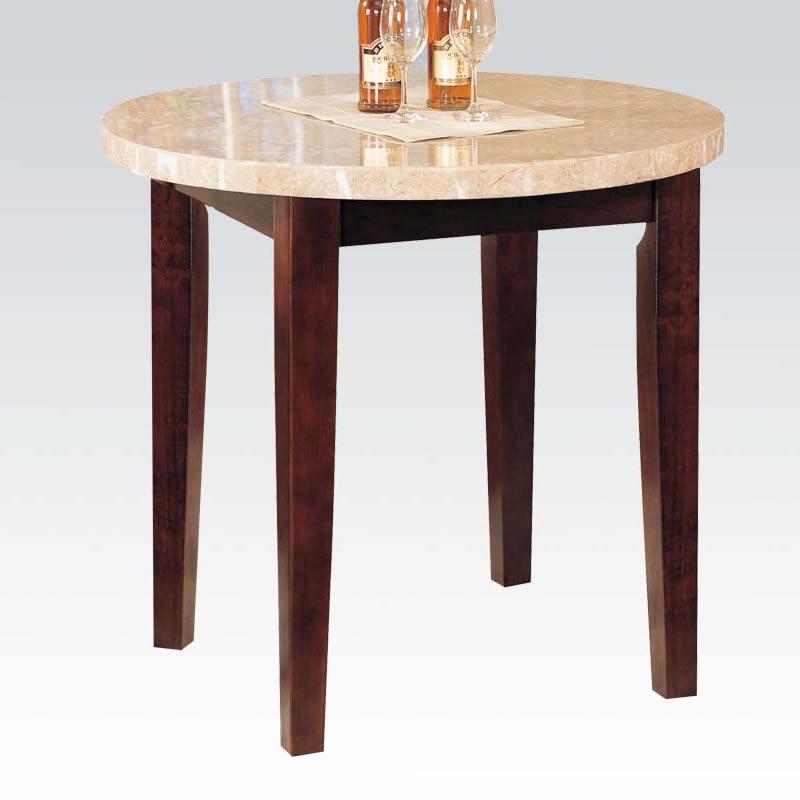 Acme Furniture Round Britney Counter Height Dining Table with Faux Marble Top 17218 IMAGE 1