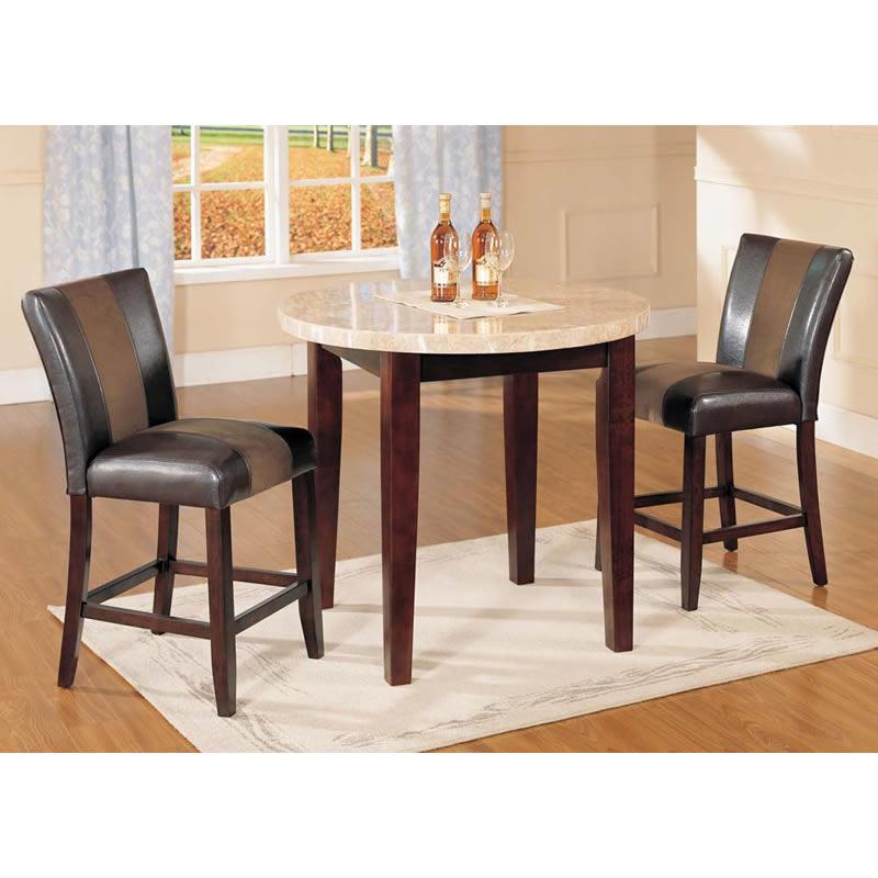 Acme Furniture Round Britney Counter Height Dining Table with Faux Marble Top 17218 IMAGE 2
