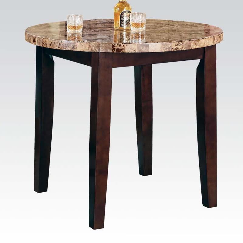 Acme Furniture Round Granada Counter Height Dining Table with Faux Marble Top 17044 IMAGE 1