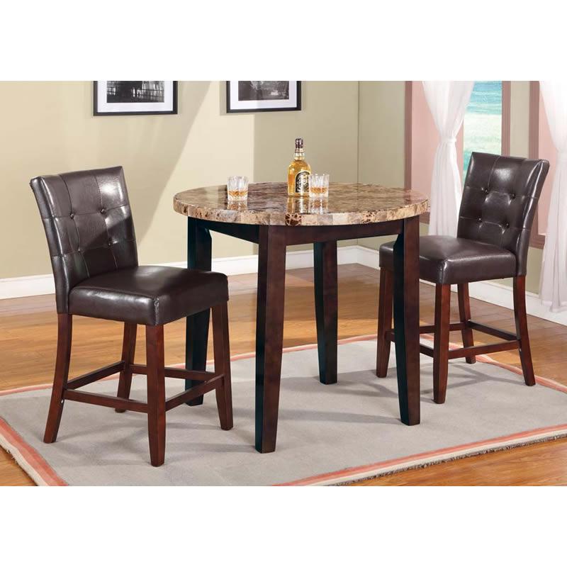 Acme Furniture Round Granada Counter Height Dining Table with Faux Marble Top 17044 IMAGE 2