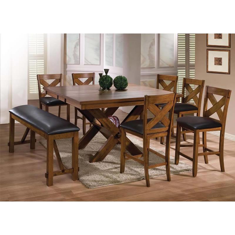 Acme Furniture Apollo Counter Height Dining Table with Trestle Base 70005 IMAGE 2