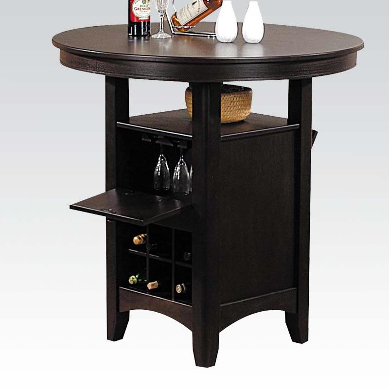 Acme Furniture Round Jasper Pub Height Dining Table with Pedestal Base 07945 IMAGE 1