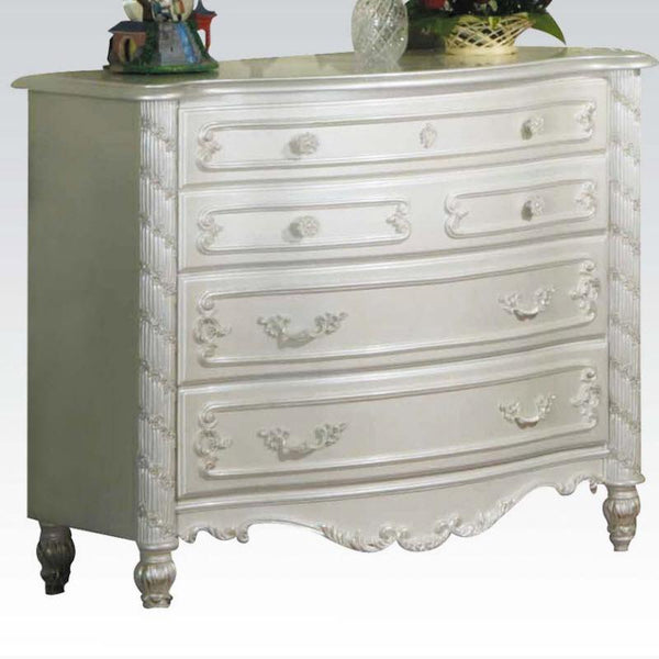 Acme Furniture Pearl White 4-Drawer Kids Dresser 01015 IMAGE 1