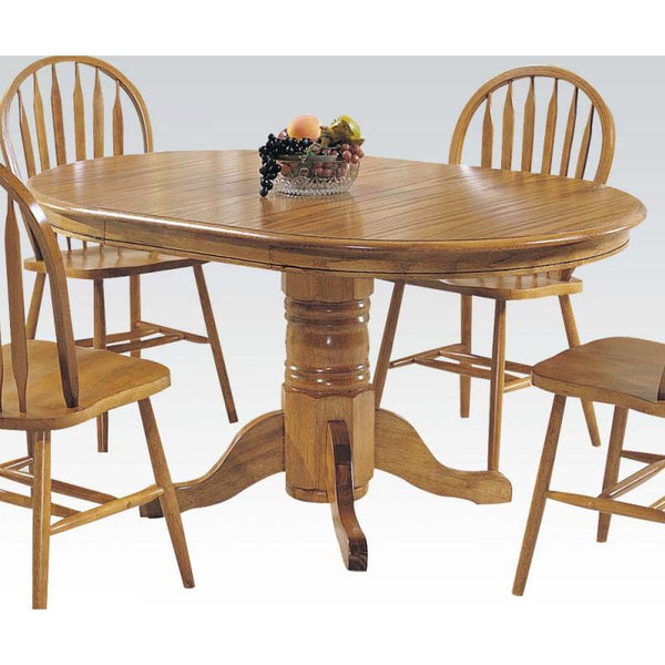 Acme Furniture Oval Nostalgia Dining Table with Pedestal Base 02185A IMAGE 1