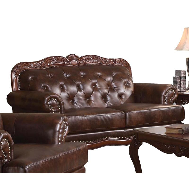 Acme Furniture Stationary Leather Loveseat 05946B IMAGE 1