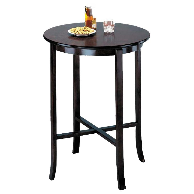Acme Furniture Round Pub Height Dining Table with Trestle Base 07255BK IMAGE 1