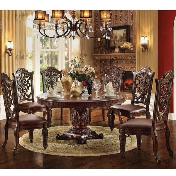 Acme Furniture Round Vendome Dining Table with Pedestal Base 62020 IMAGE 1