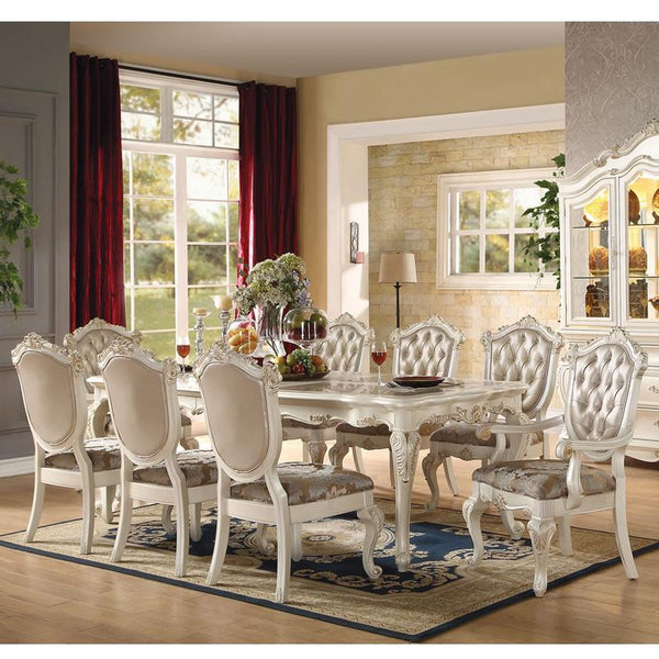 Acme Furniture Chantelle Dining Table with Marble Top 63540 IMAGE 1