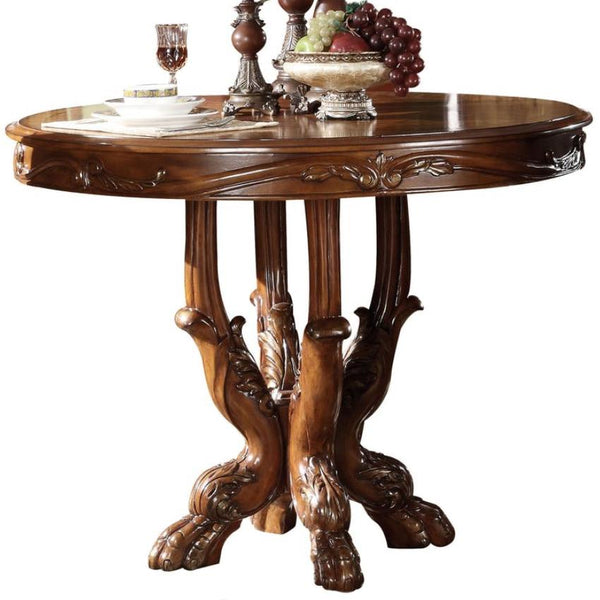 Acme Furniture Round Dresden Counter Height Dining Table with Pedestal Base 12160 IMAGE 1