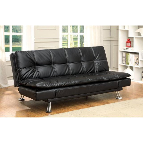 Furniture of America Hauser II Leatherette Futon CM2677BK IMAGE 1