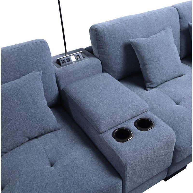 Acme Furniture Qiana Fabric 3 pc Sectional 55235 IMAGE 5
