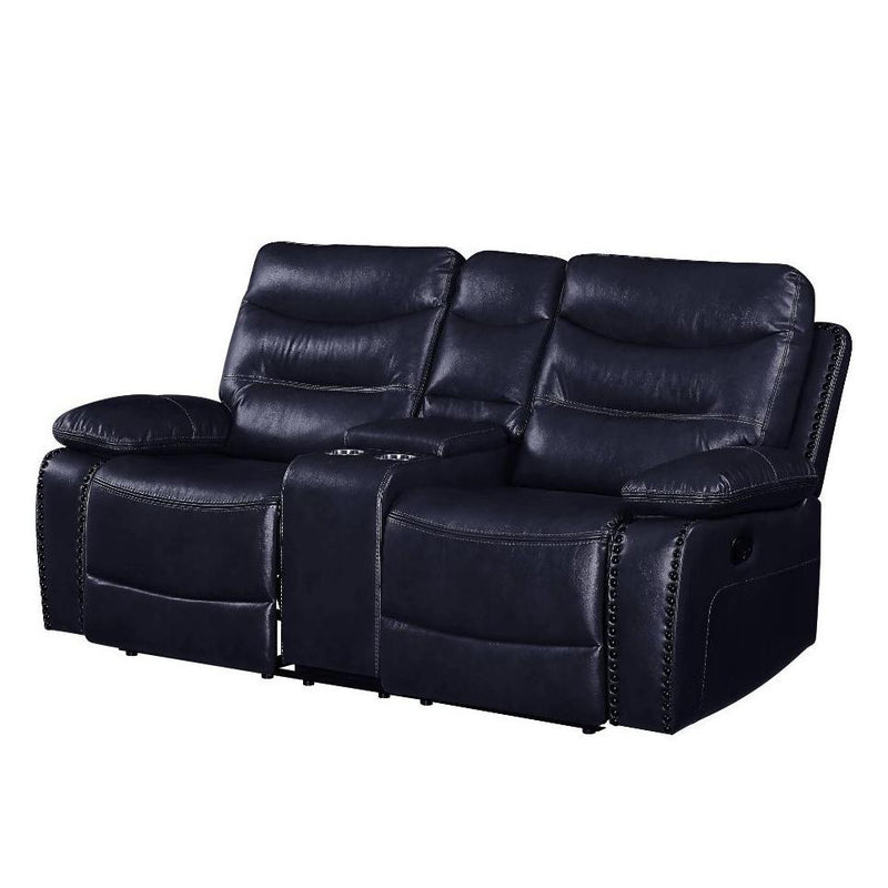 Acme Furniture Aashi Reclining Leather Match Loveseat 55371 IMAGE 2