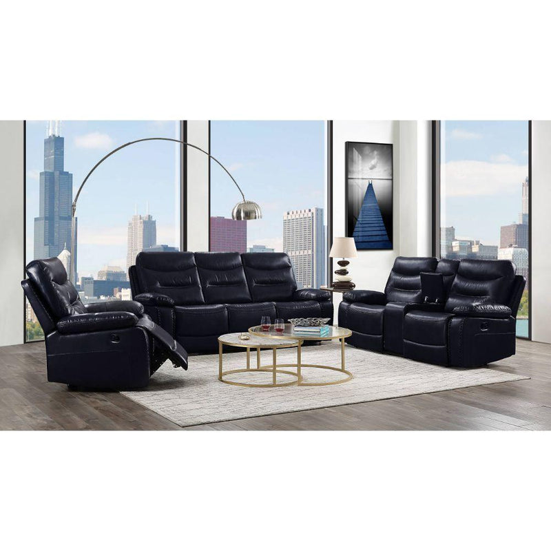 Acme Furniture Aashi Reclining Leather Match Loveseat 55371 IMAGE 8