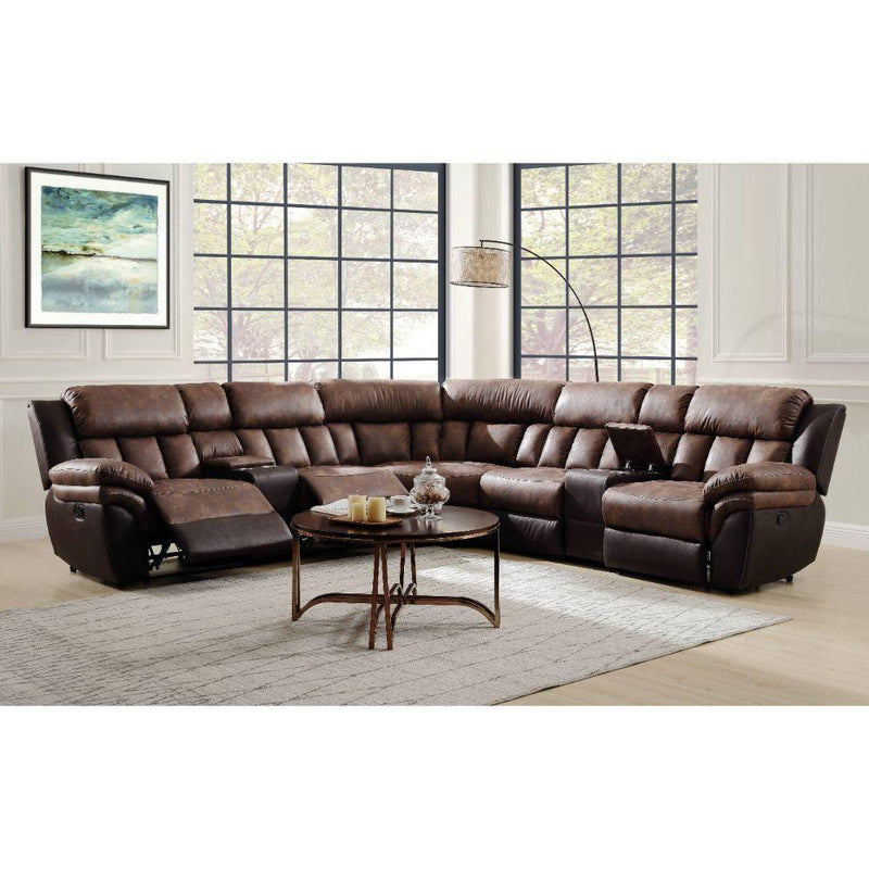Acme Furniture Jaylen Reclining Fabric 7 pc Sectional 55430 IMAGE 7
