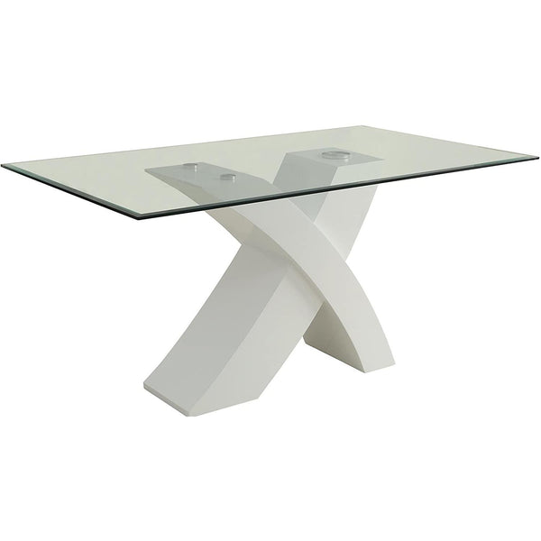 Acme Furniture Pervis Dining Table with Glass Top and Pedestal Base 71105 IMAGE 1