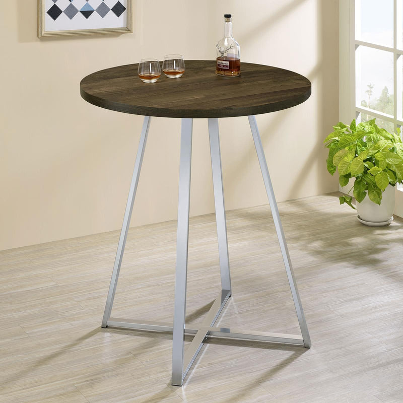Coaster Furniture Round Pub Height Dining Table with Pedestal Base 183516 IMAGE 4