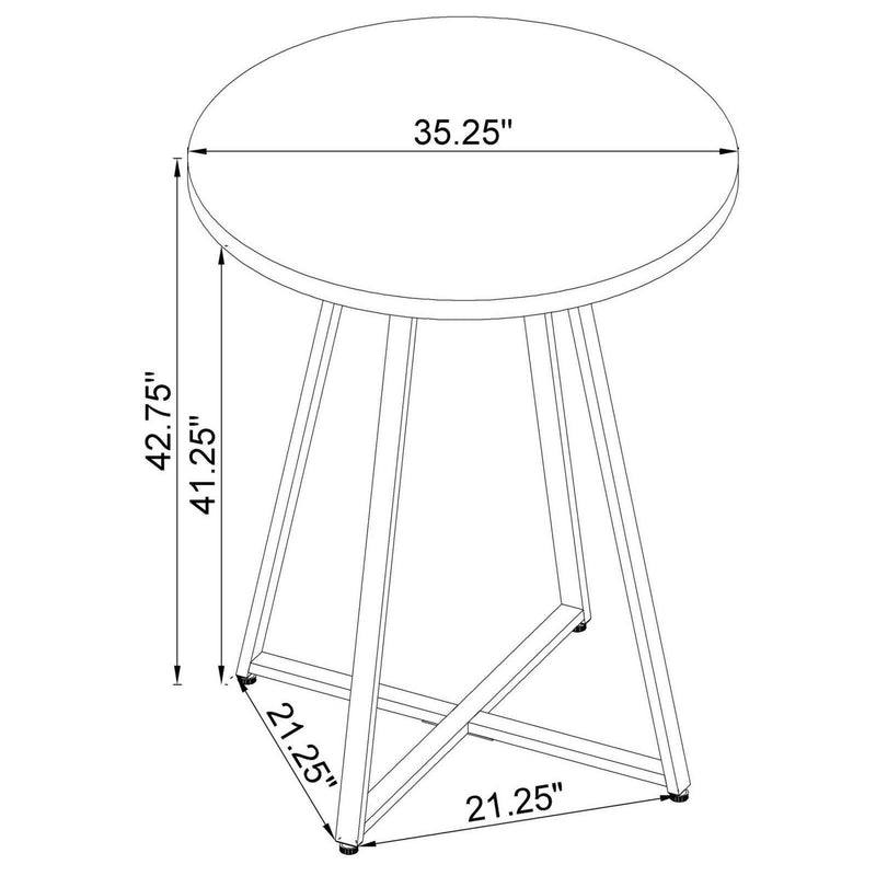 Coaster Furniture Round Pub Height Dining Table with Pedestal Base 183516 IMAGE 6